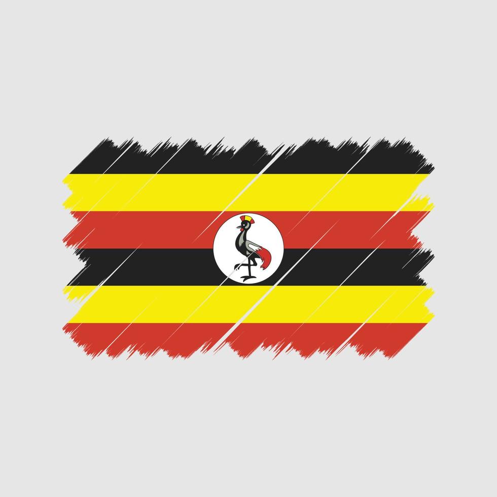 Uganda Flag Brush. National Flag vector