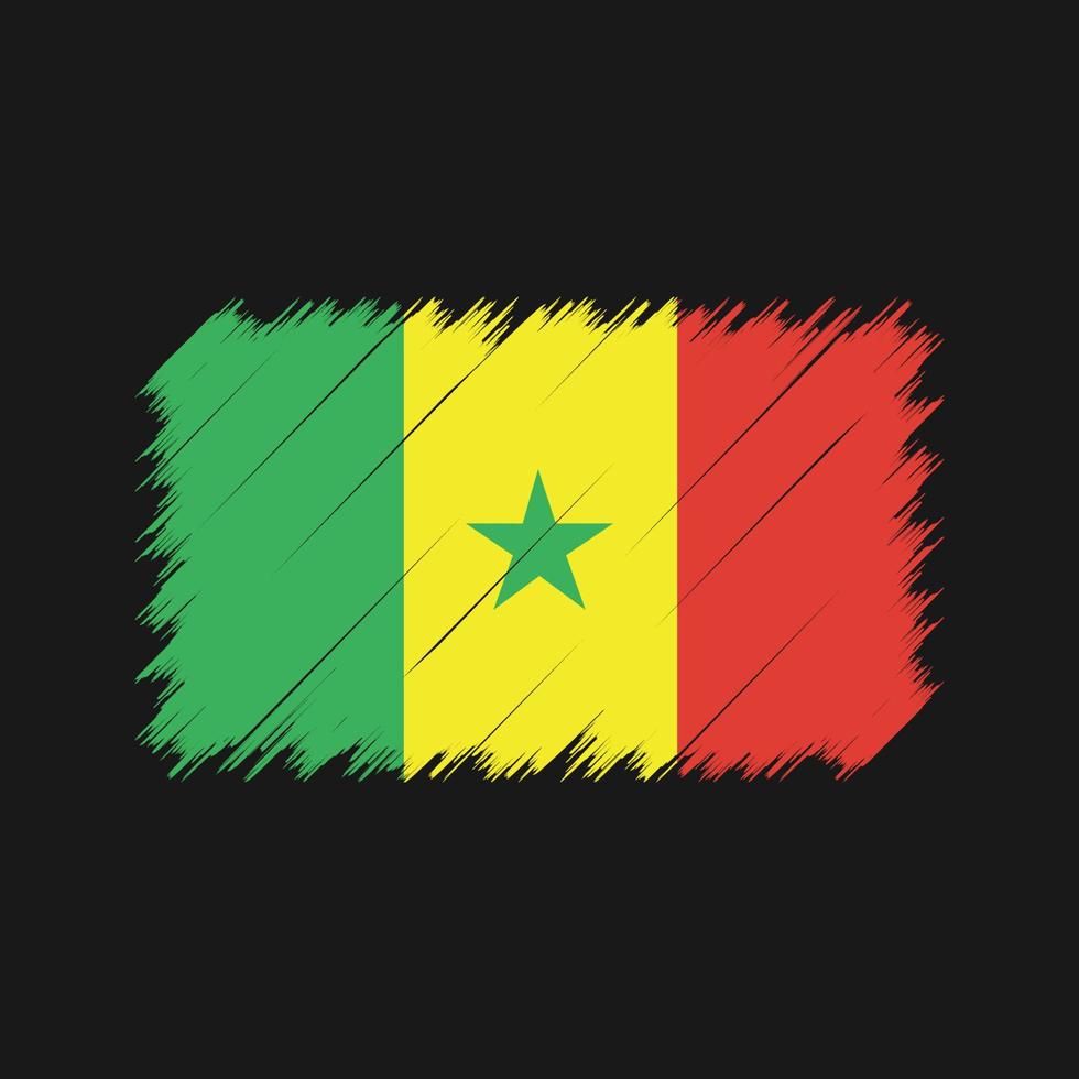 trazos de pincel de bandera senegalesa. bandera nacional vector