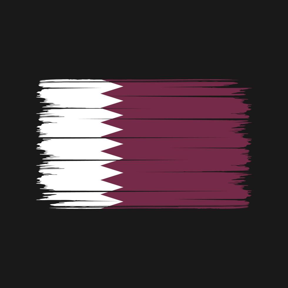 trazos de pincel de la bandera de qatar. bandera nacional vector