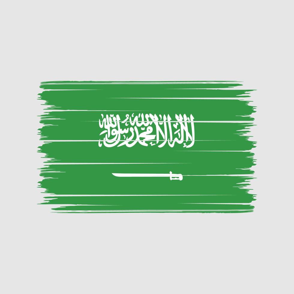 trazos de pincel de la bandera de arabia saudita. bandera nacional vector