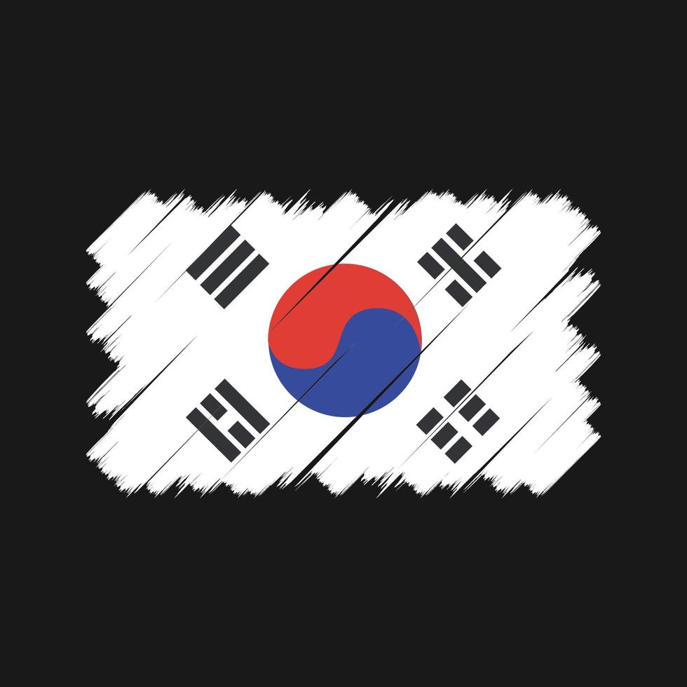 South Korea Flag Brush. National Flag vector