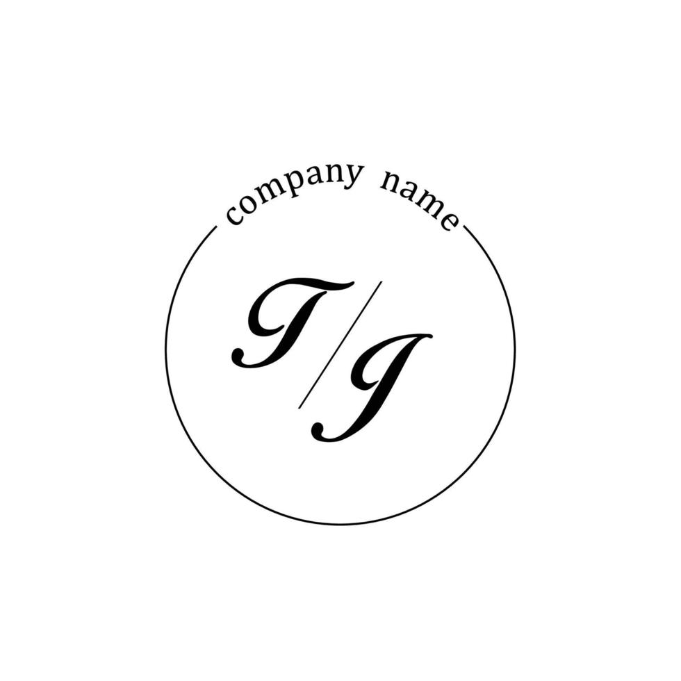 Initial TJ logo monogram letter minimalist vector