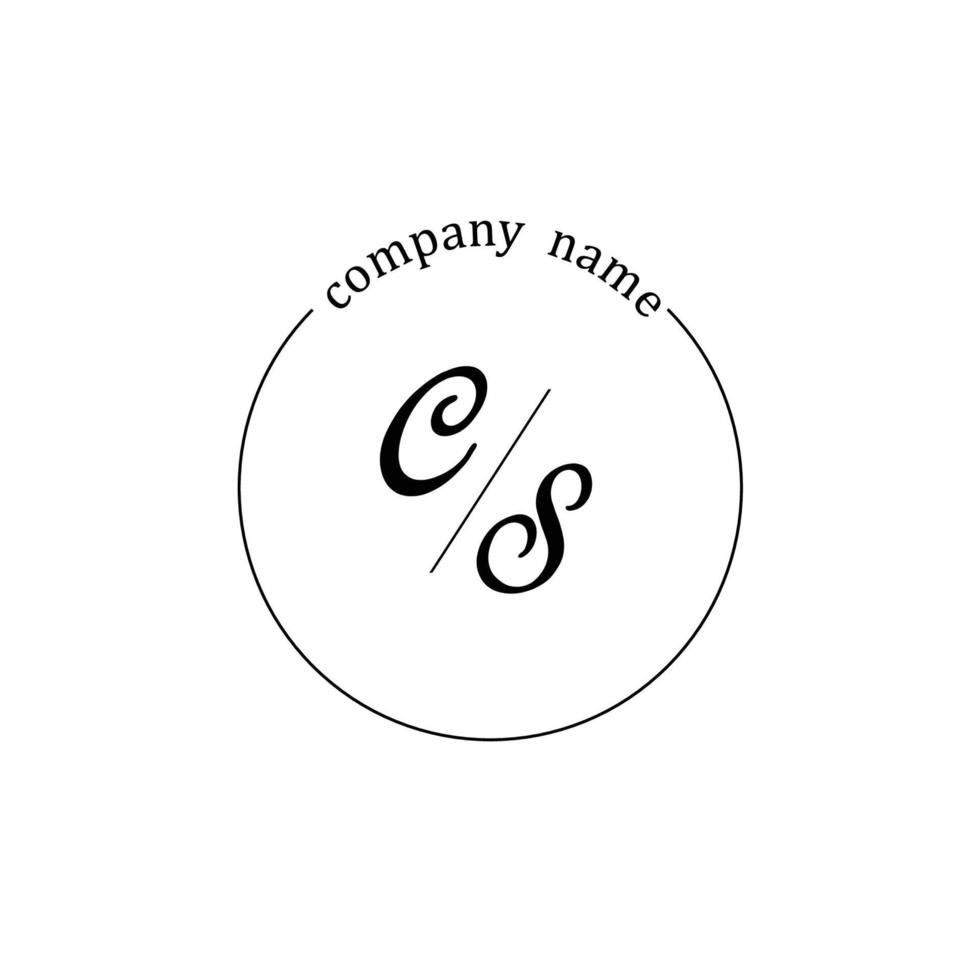 inicial cs logo monograma letra minimalista vector