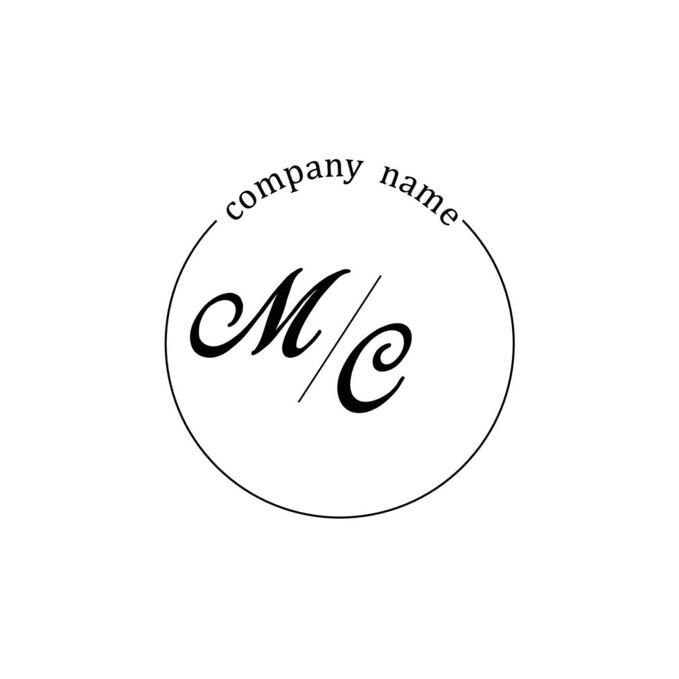 letra inicial del monograma del logotipo de mc minimalista vector
