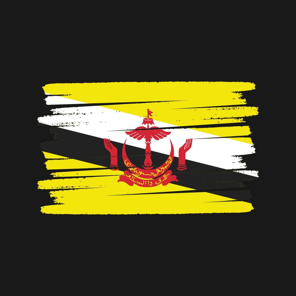 Brunei Flag Brush. National Flag vector