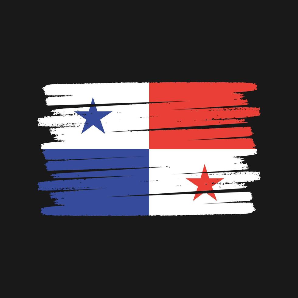 Panama Flag Brush. National Flag vector