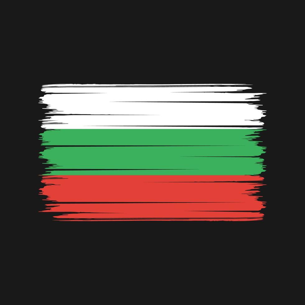 trazos de pincel de bandera de bulgaria. bandera nacional vector