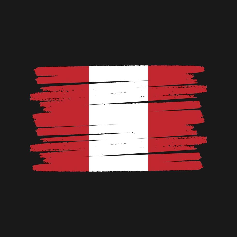 Peru Flag Brush. National Flag vector