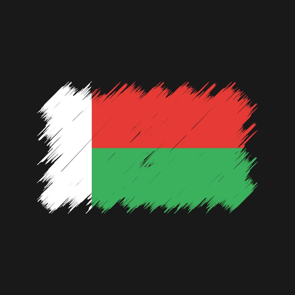 cepillo de la bandera de madagascar. bandera nacional vector