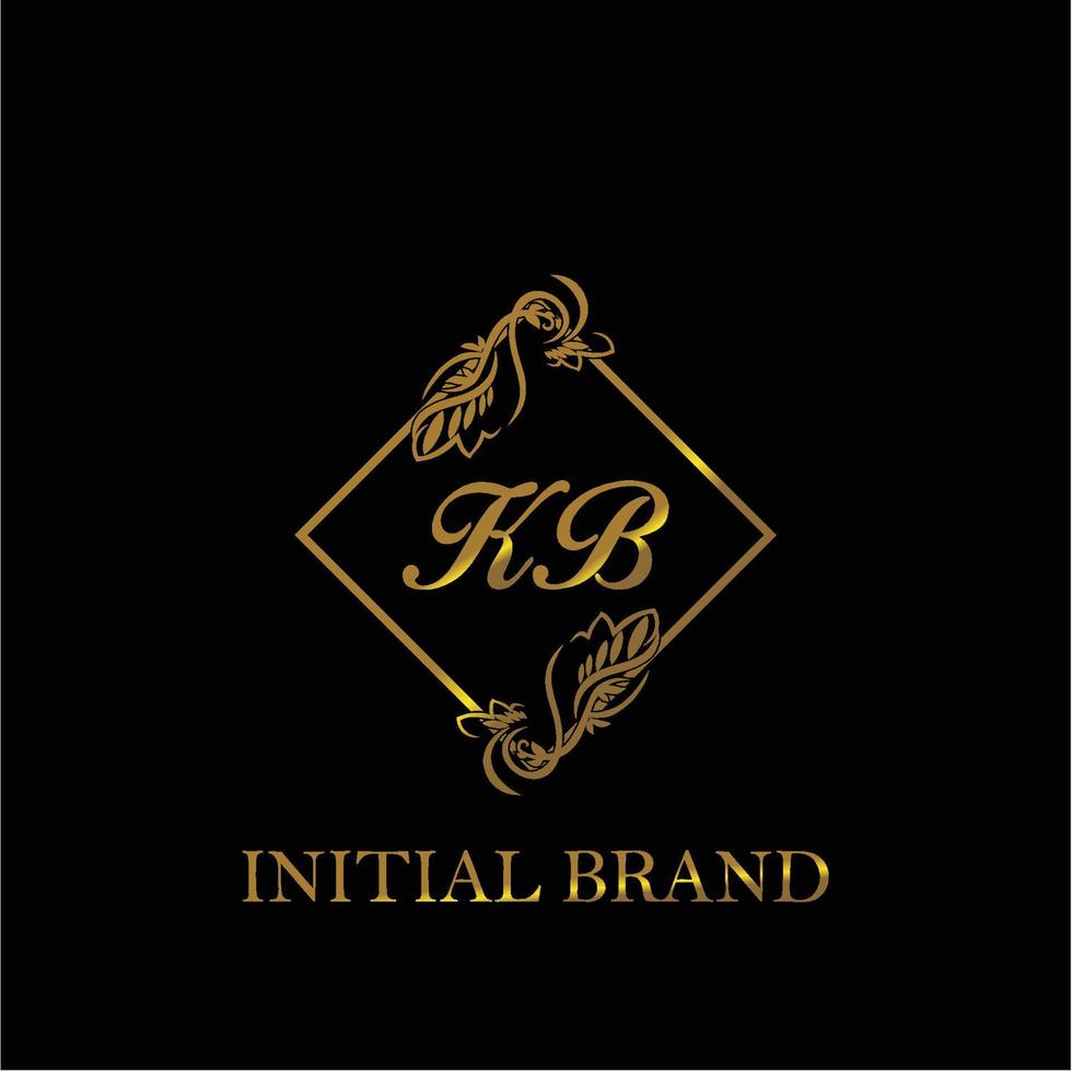 initial KB handwritten luxury letter template vector