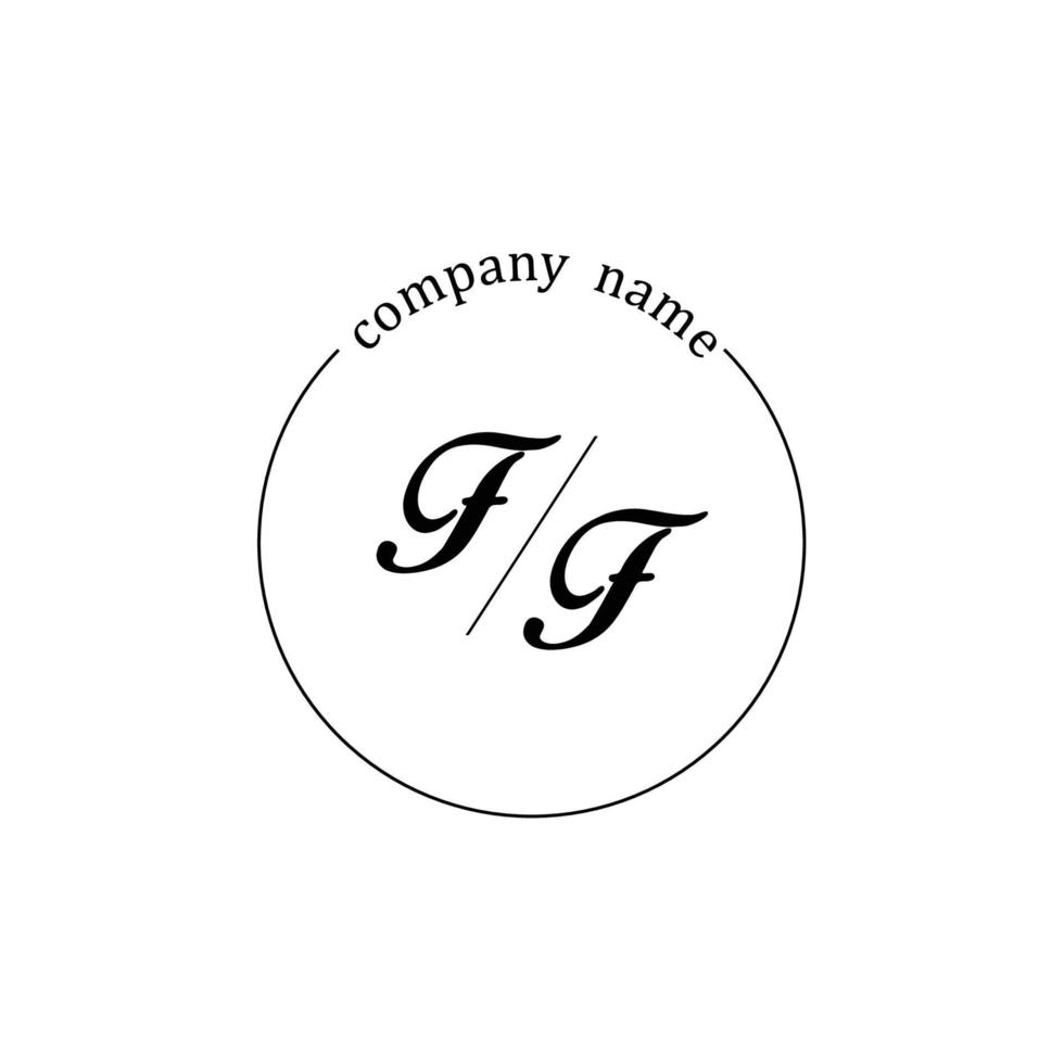 Initial FF logo monogram letter minimalist vector