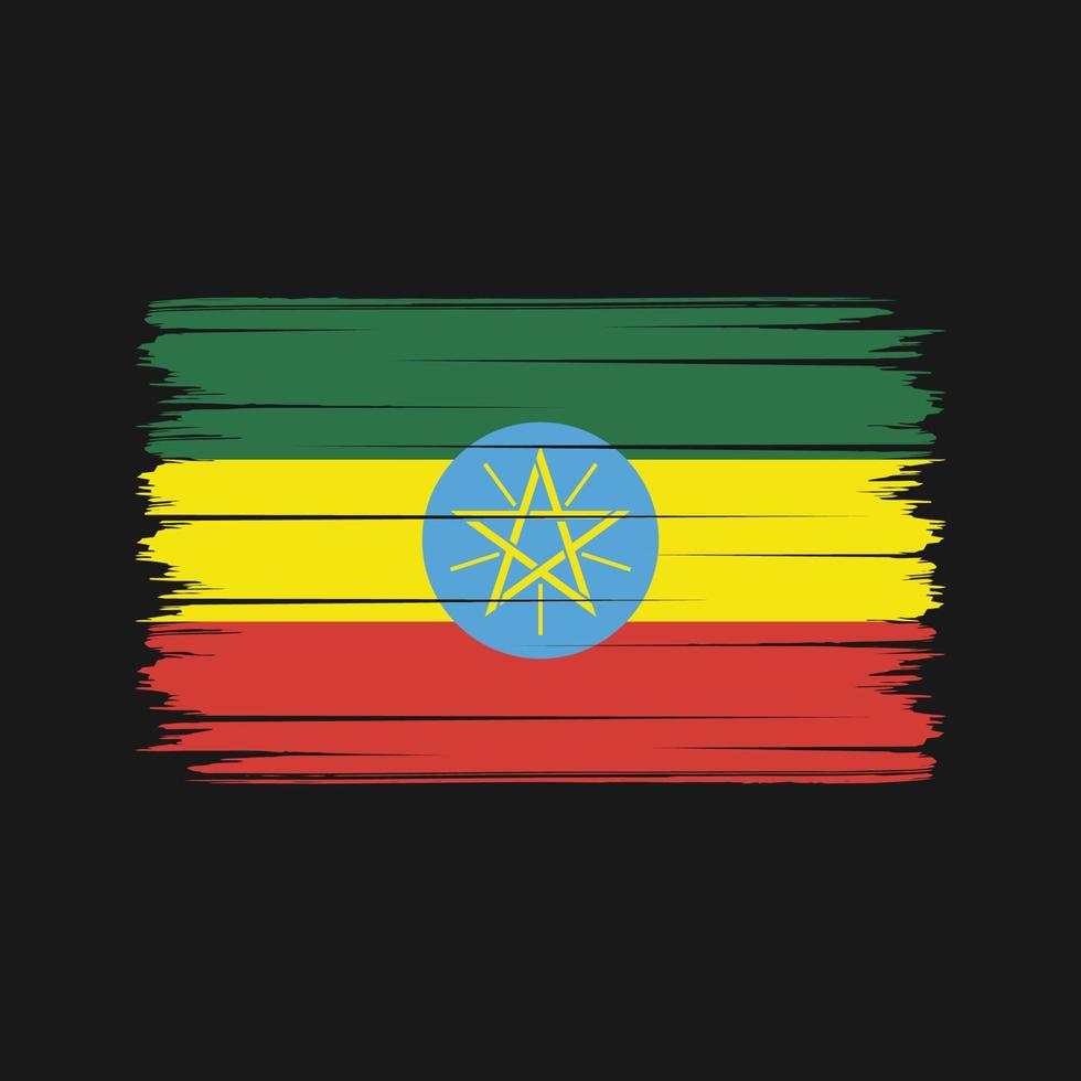 Ethiopia Flag Brush Strokes. National Flag vector