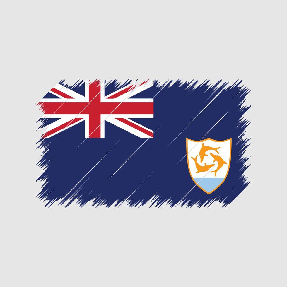 Anguilla Flag Brush Strokes. National Flag vector