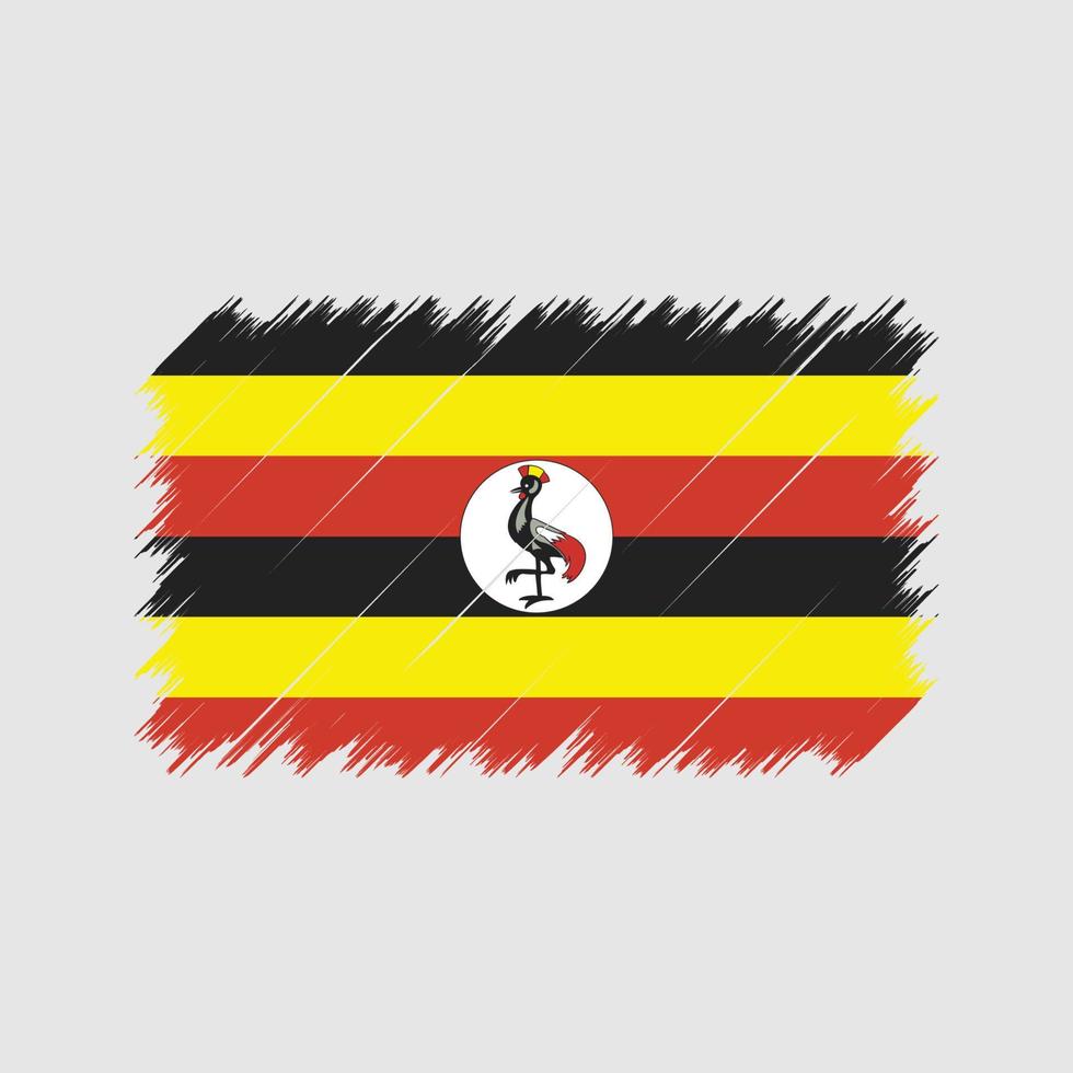 trazos de pincel de bandera de uganda. bandera nacional vector