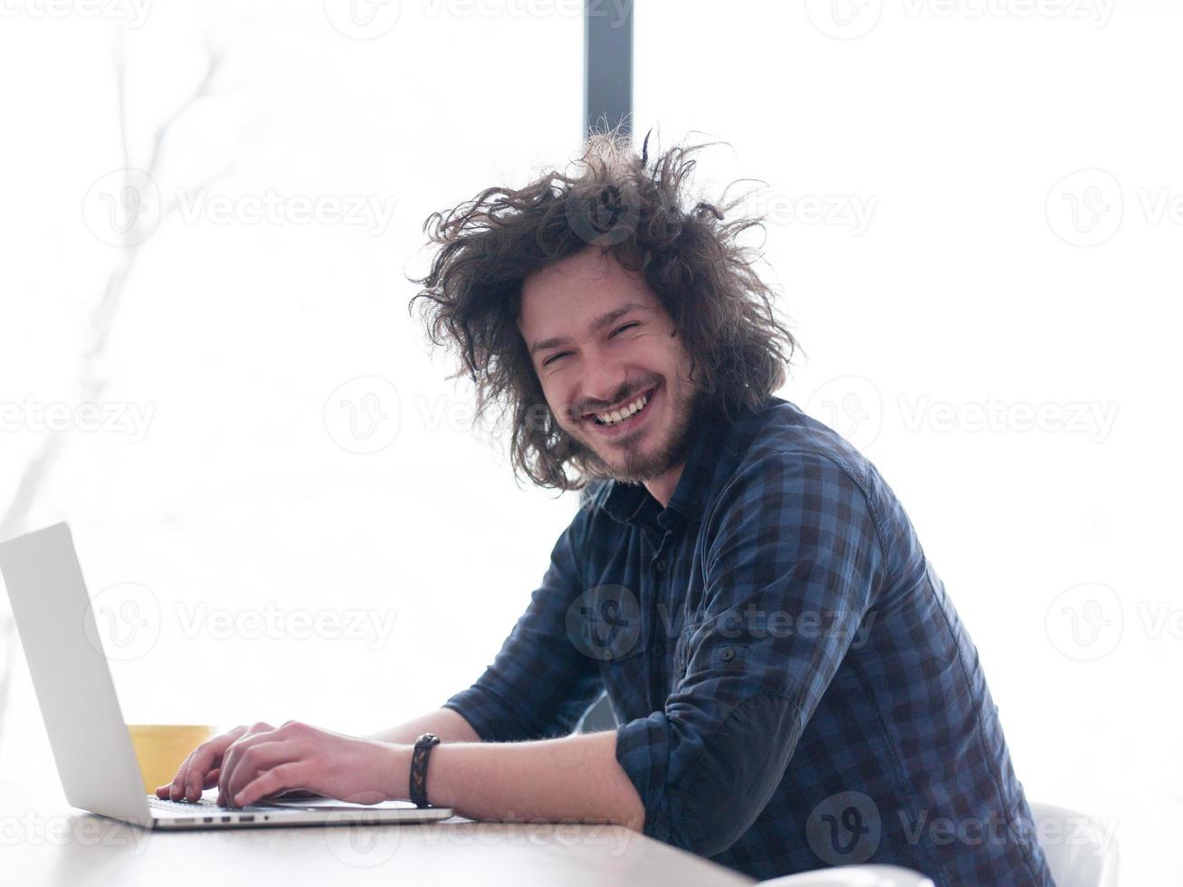 man working from home photo