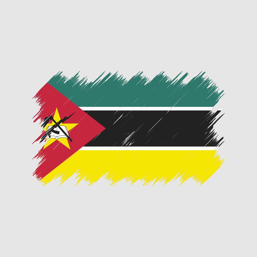 pincel de bandera de mozambique. bandera nacional vector