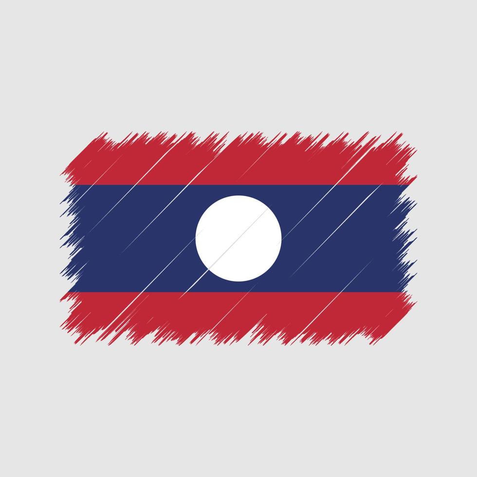 trazos de pincel de la bandera de laos. bandera nacional vector