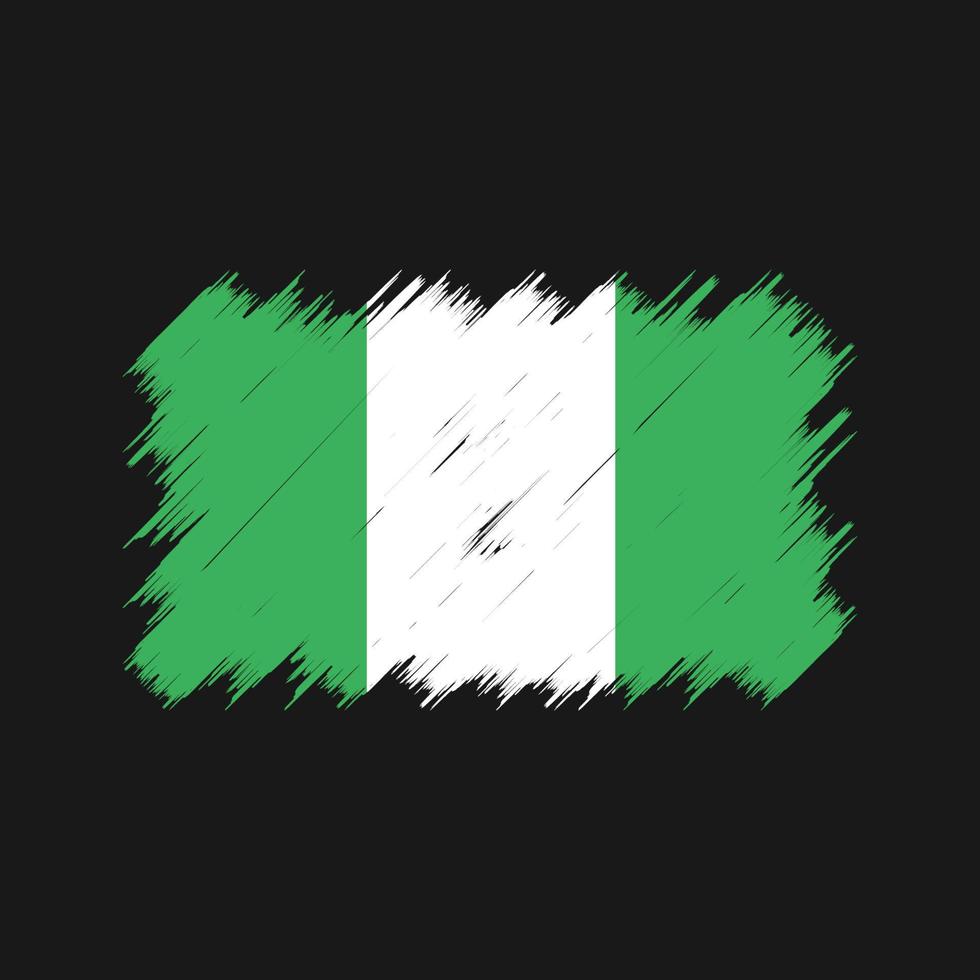 Nigeria Flag Brush. National Flag vector