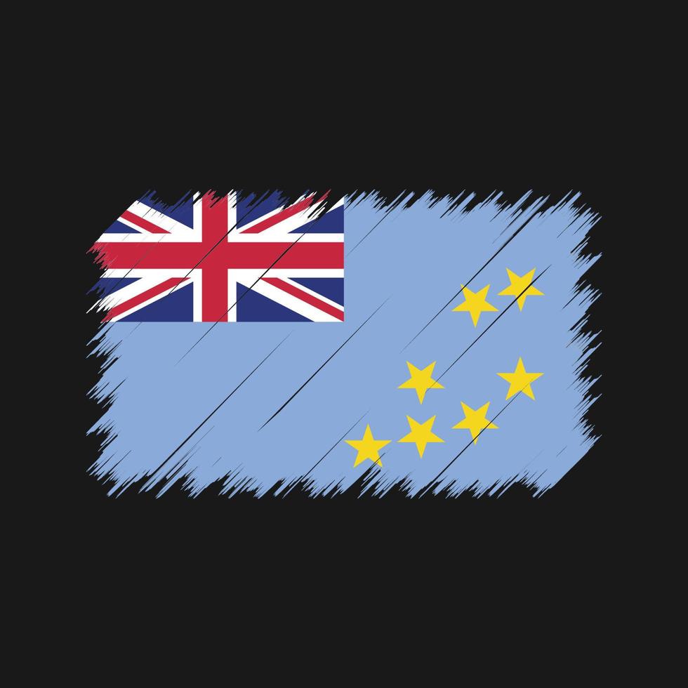 trazos de pincel de la bandera de tuvalu. bandera nacional vector