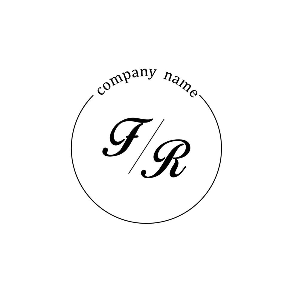 Initial FR logo monogram letter minimalist vector
