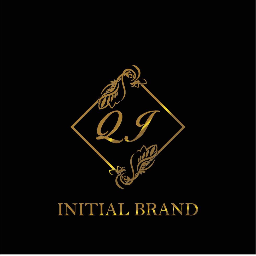 initial QJ handwritten luxury letter template vector