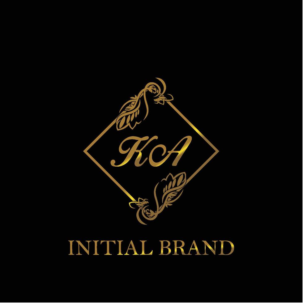 initial KA handwritten luxury letter template vector
