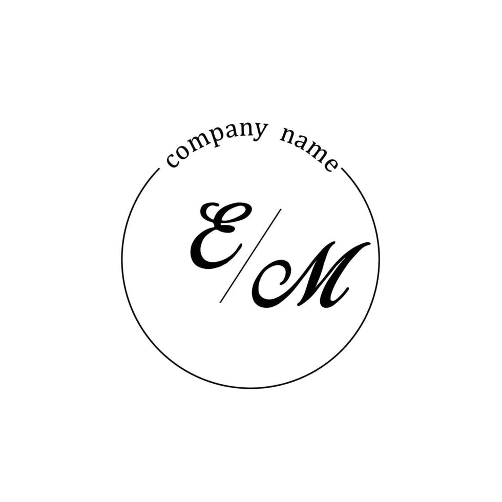 Initial EM logo monogram letter minimalist vector