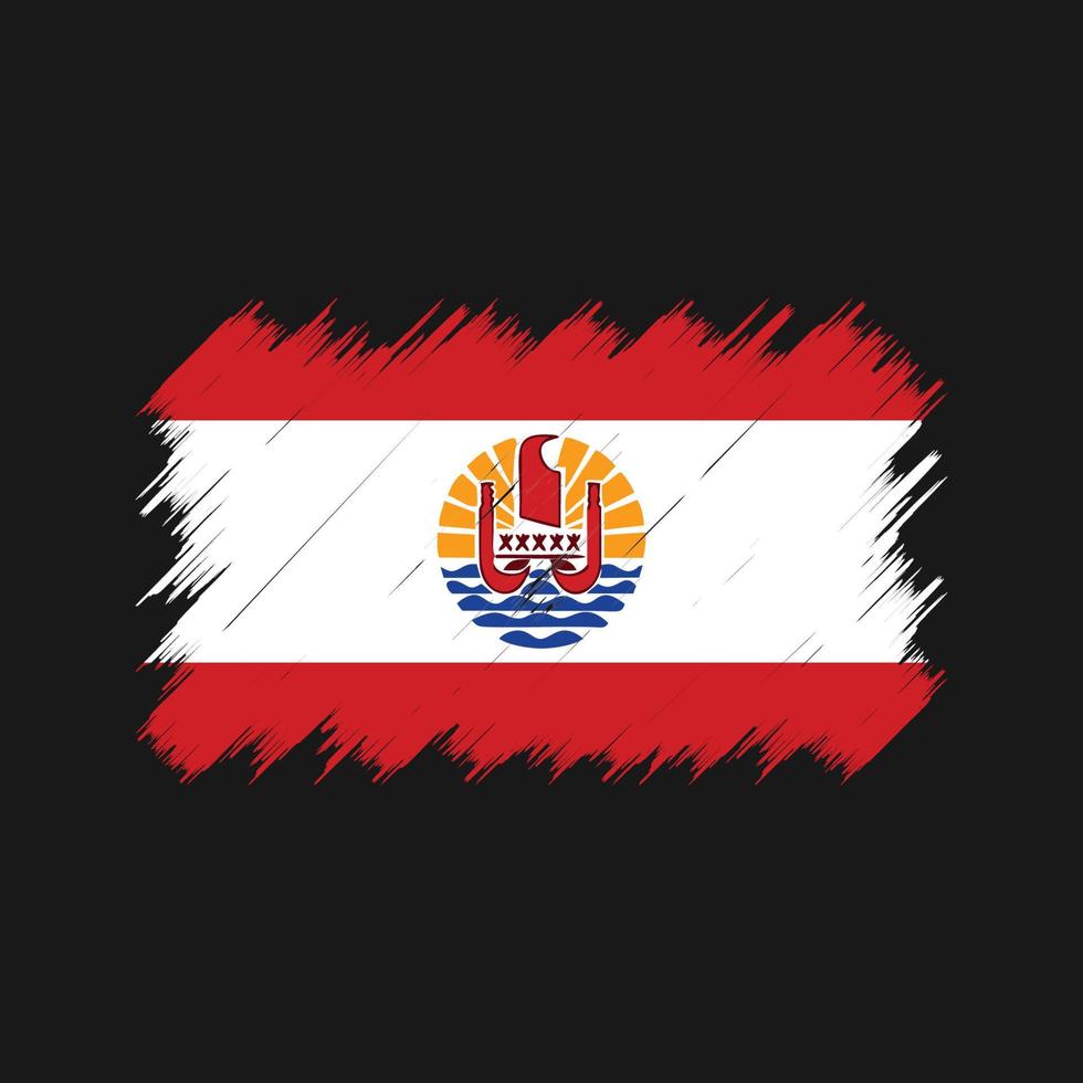 French Polynesia Flag Brush. National Flag vector