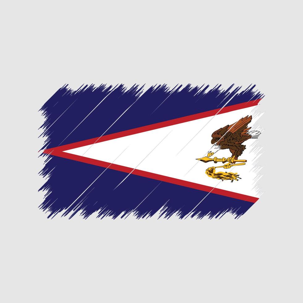 trazos de pincel de la bandera de samoa americana. bandera nacional vector