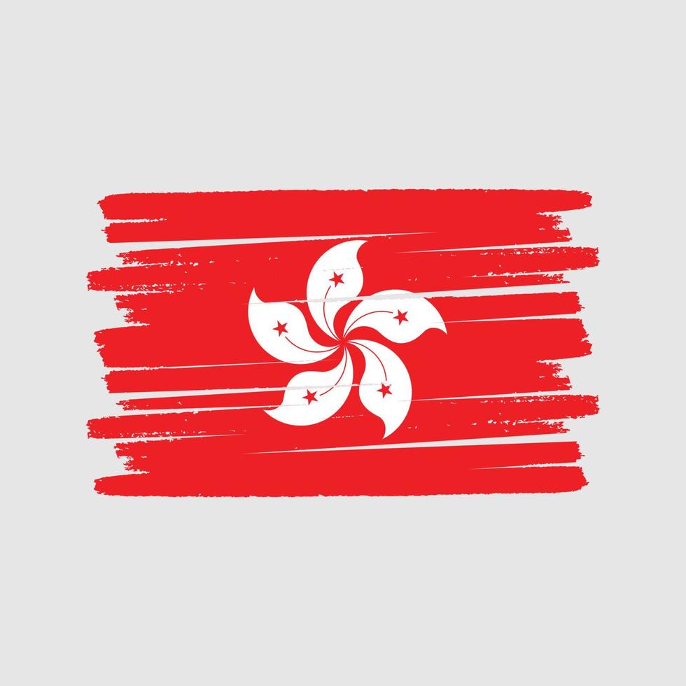 cepillo de bandera de hong kong. bandera nacional vector