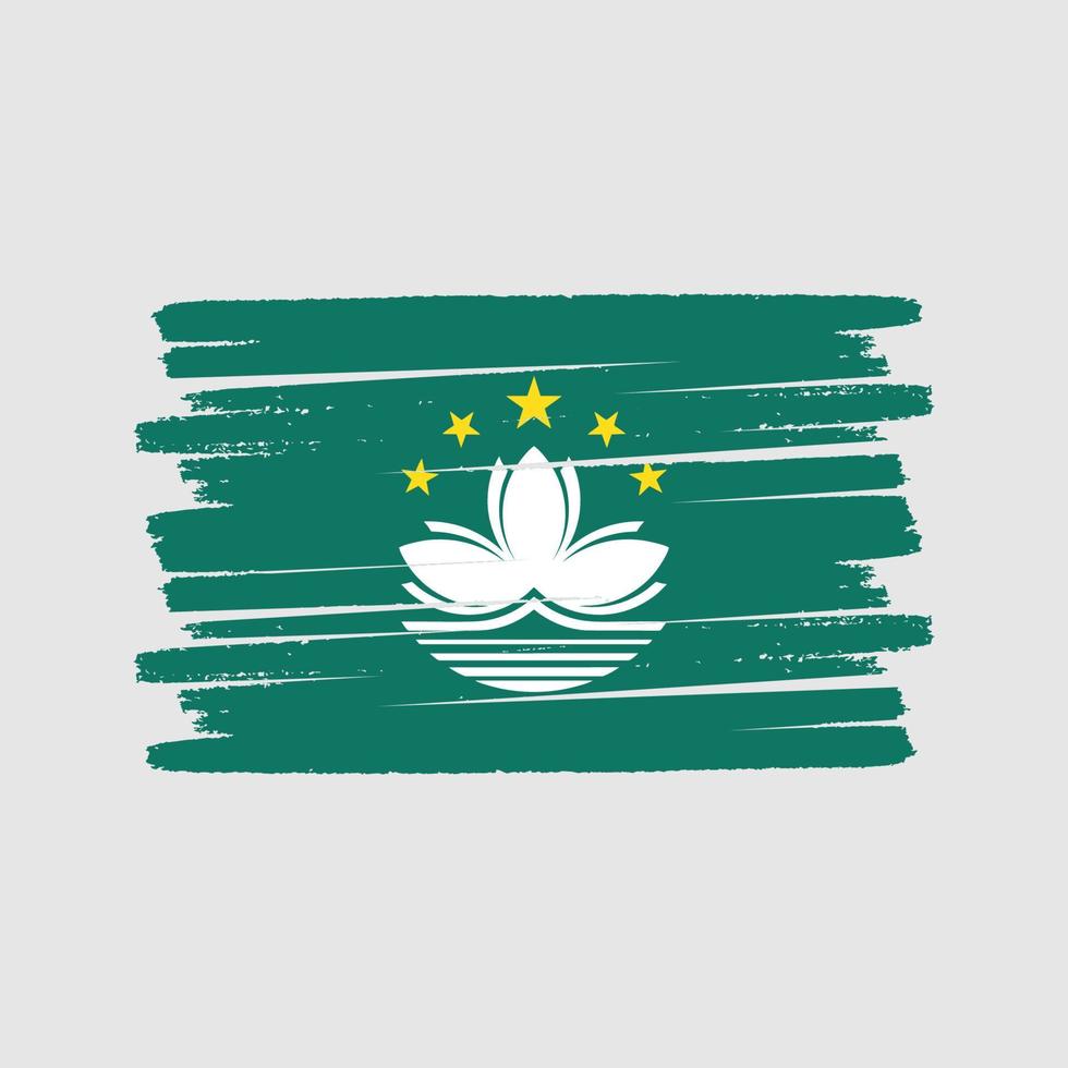 Macau Flag Brush. National Flag vector
