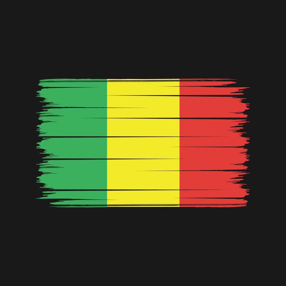 trazos de pincel de la bandera de Malí. bandera nacional vector