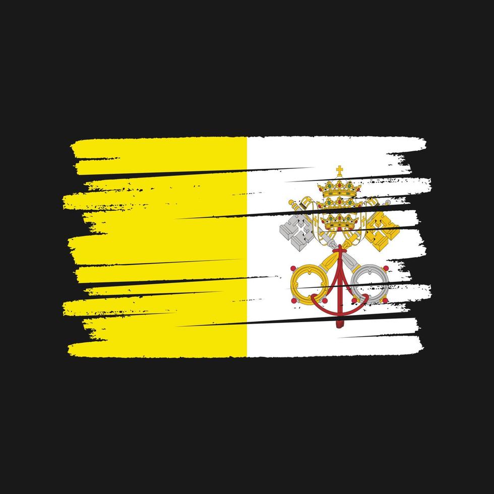 cepillo de la bandera del vaticano. bandera nacional vector