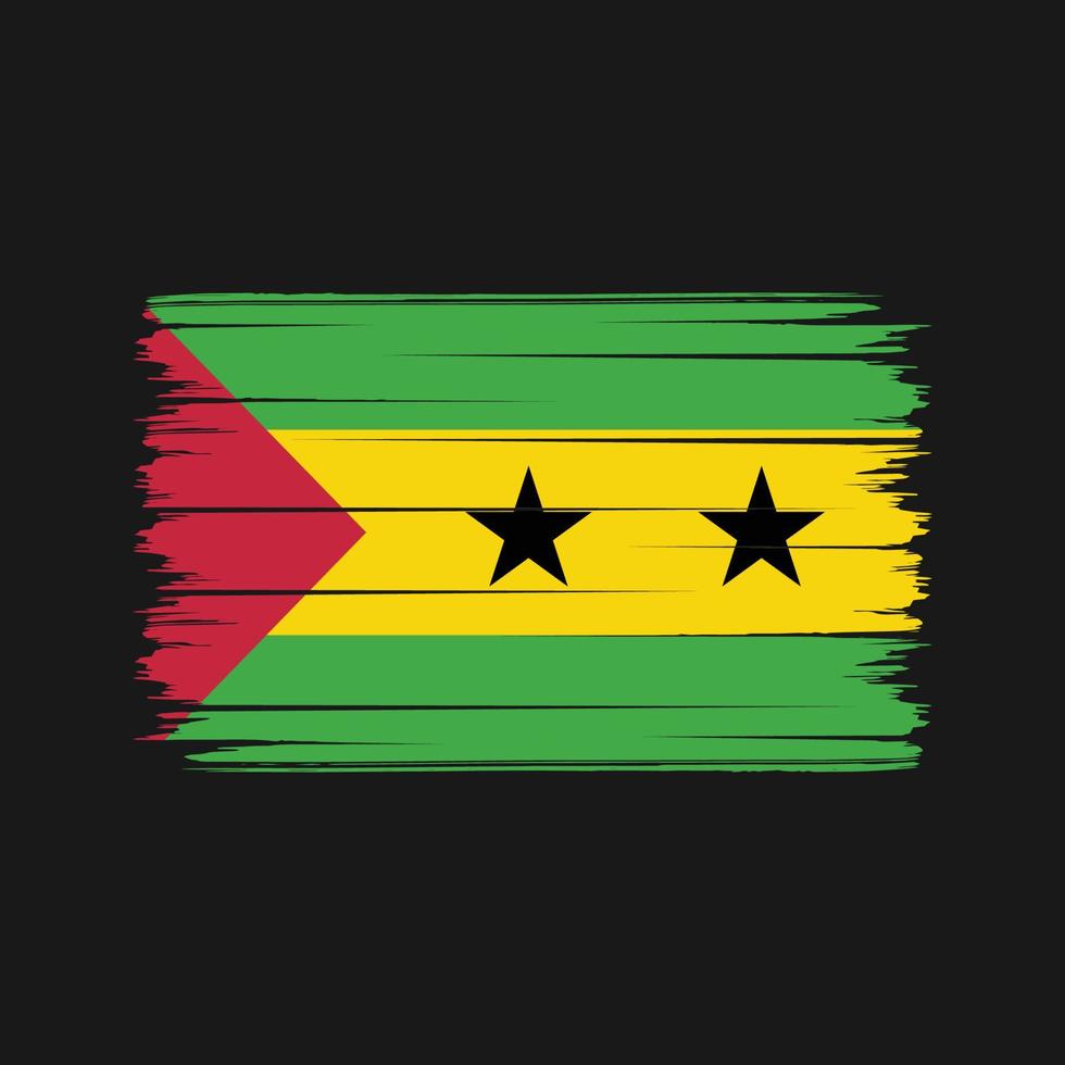 Sao Tome and Principe Flag Brush Strokes. National Flag vector