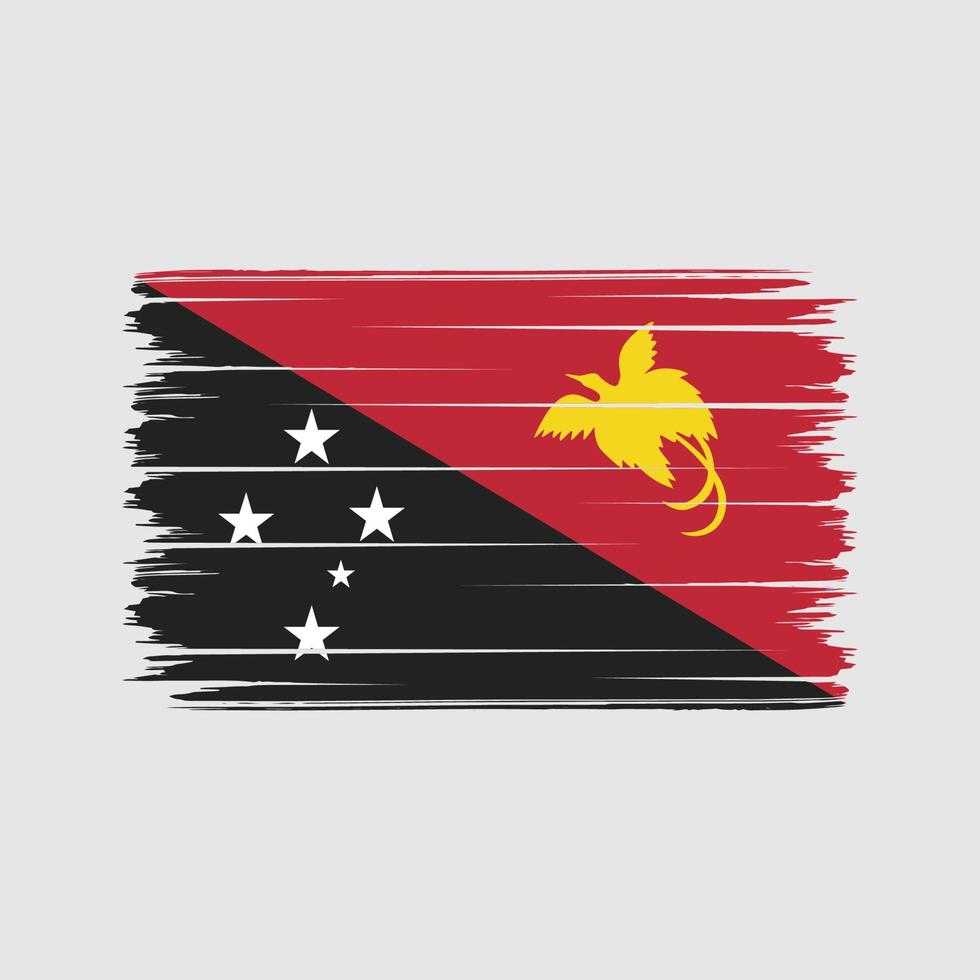 Papua New Guinea Flag Brush Strokes. National Flag vector