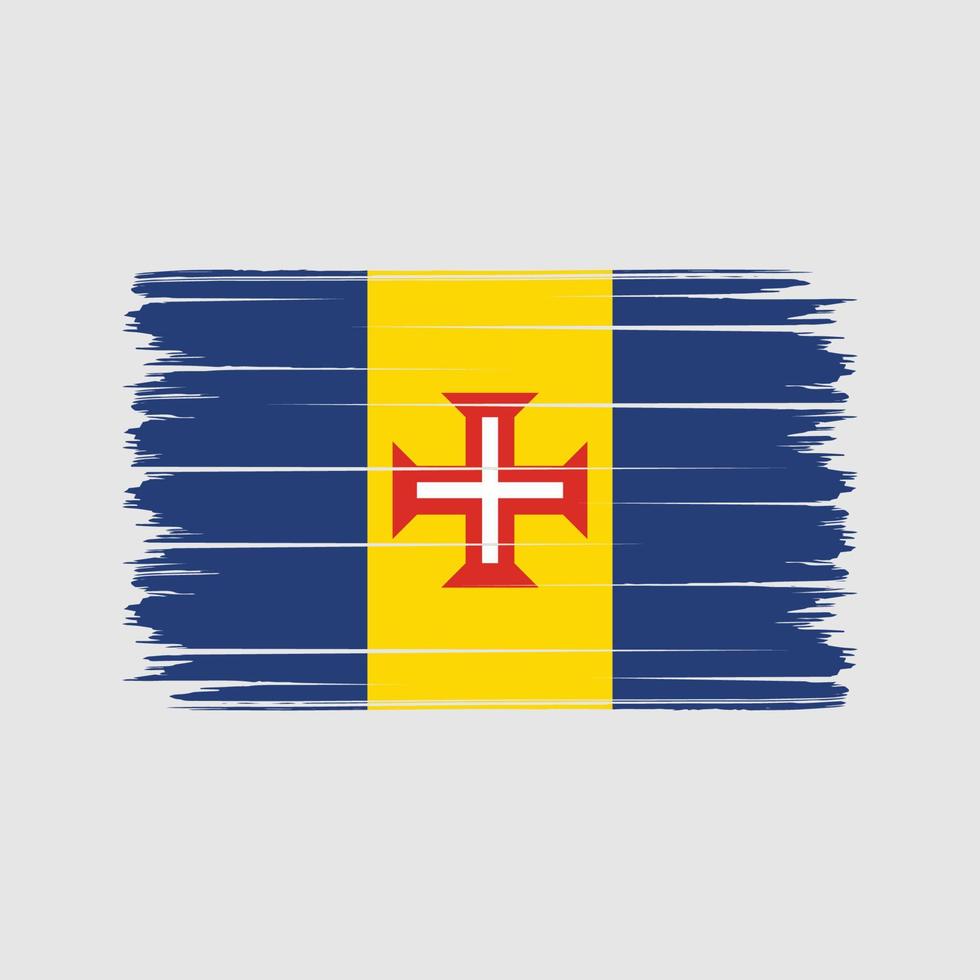 Madeira Flag Brush Strokes. National Flag vector