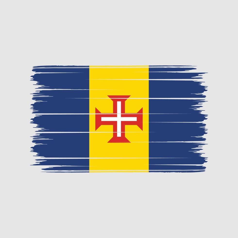 trazos de pincel de la bandera de madeira. bandera nacional vector