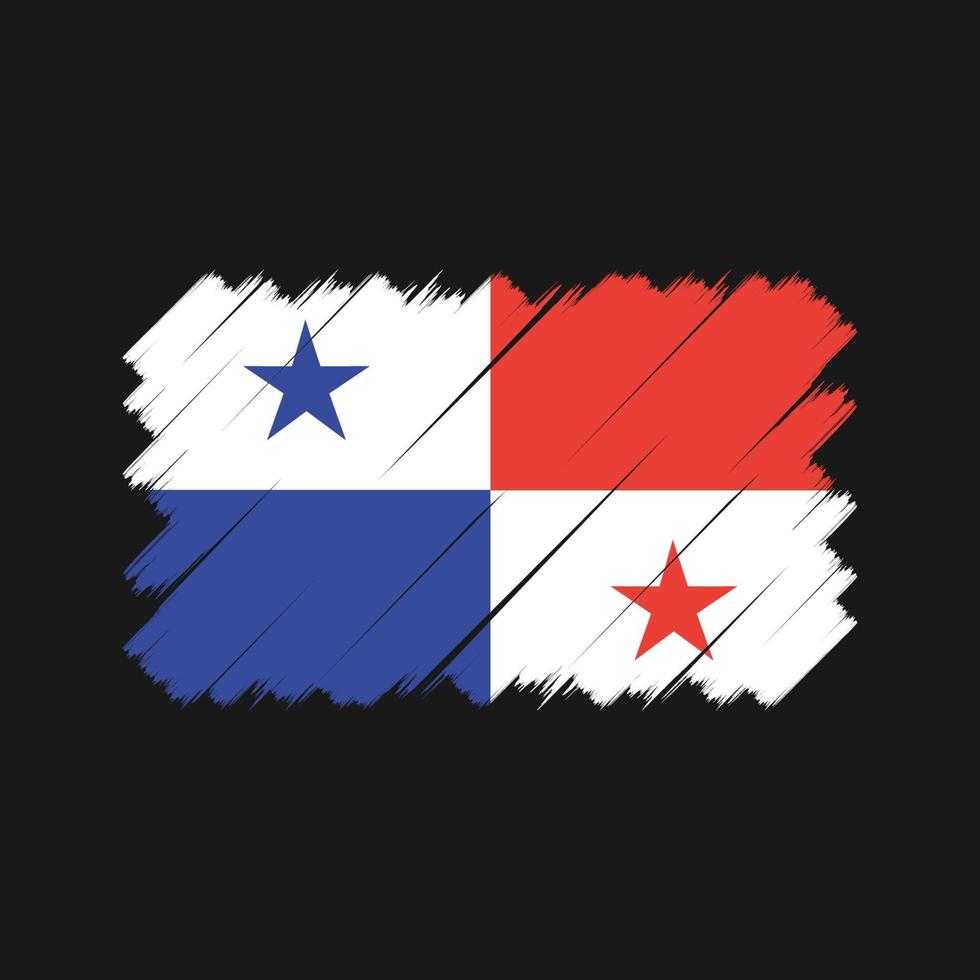 cepillo de la bandera de Panamá. bandera nacional vector