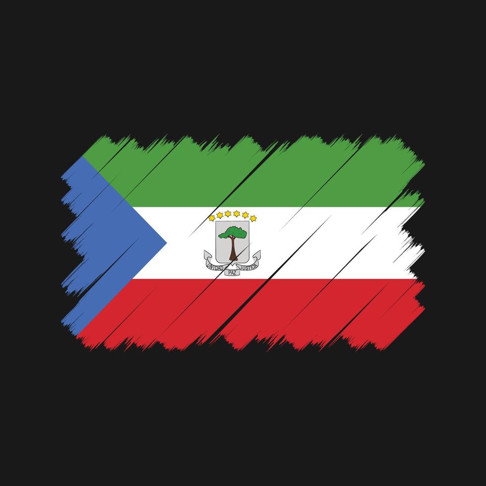 Equatorial Guinea Flag Brush. National Flag vector