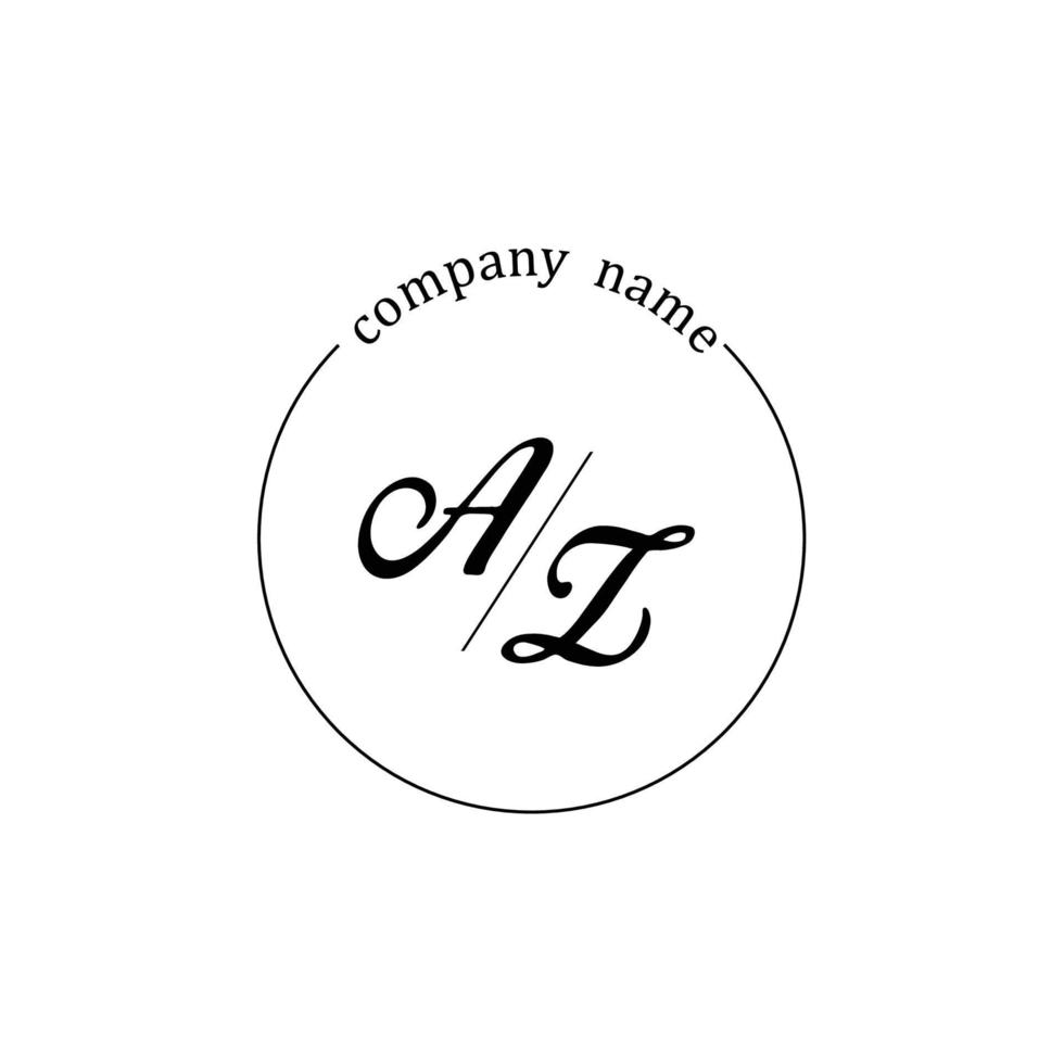 Initial AZ logo monogram letter minimalist vector