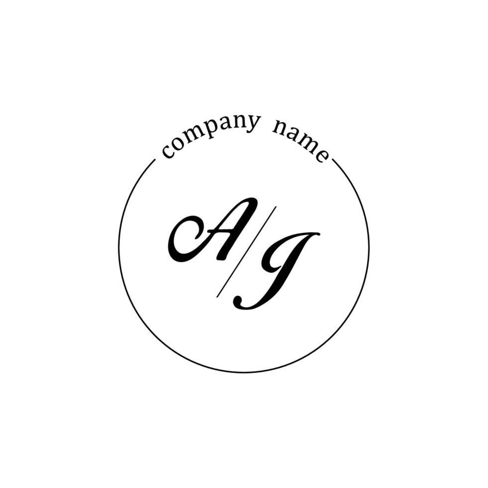 Initial AJ logo monogram letter minimalist vector