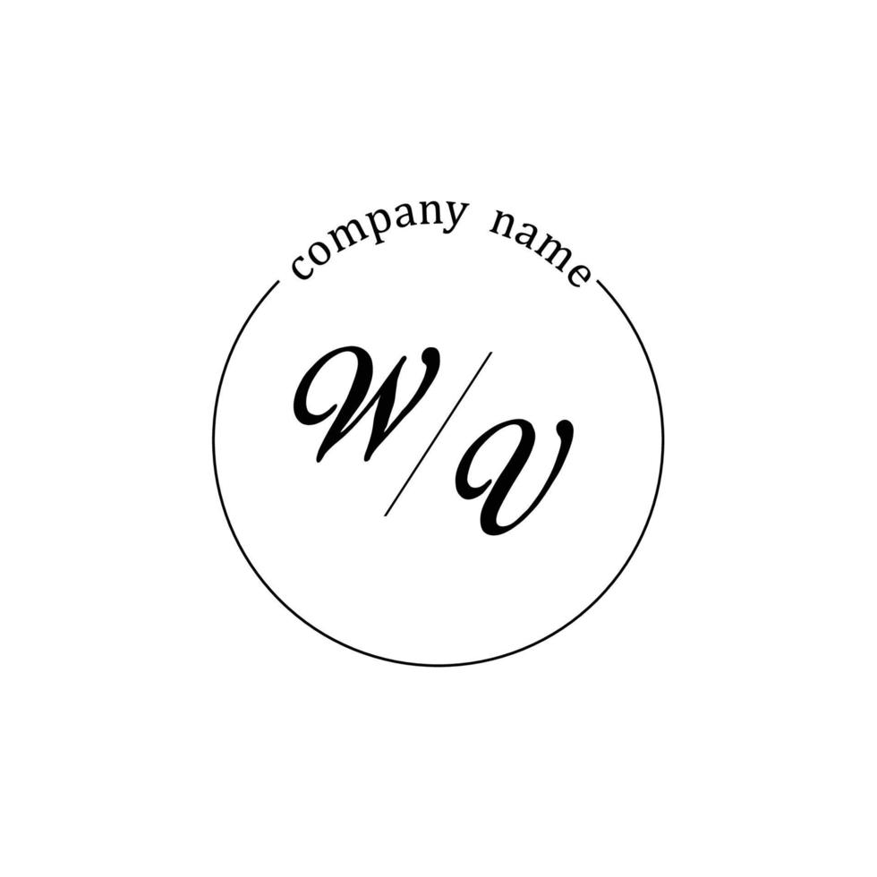 Initial WV logo monogram letter minimalist vector