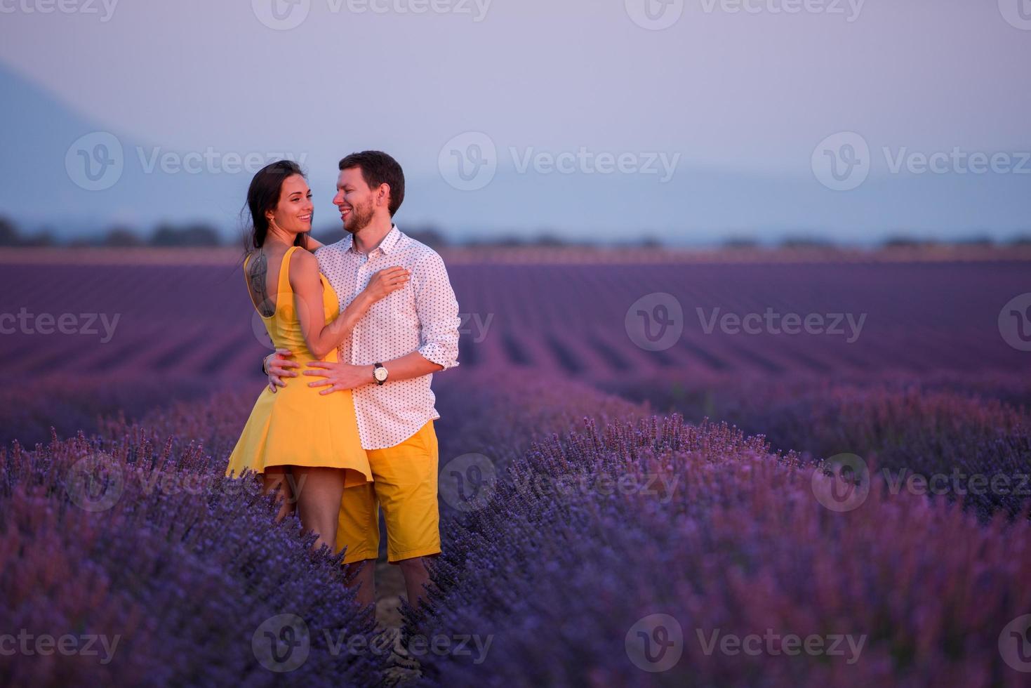 couple in lavender field photo