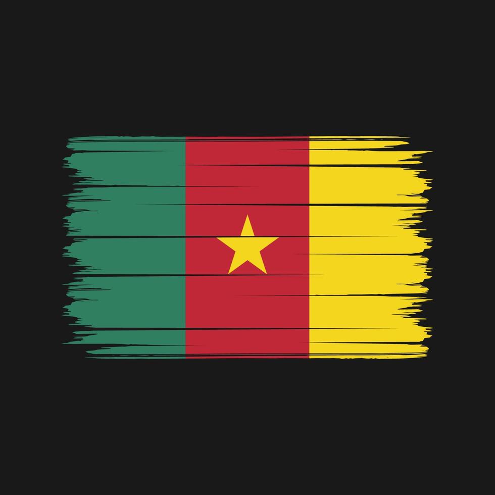 Cameroon Flag Brush Strokes. National Flag vector