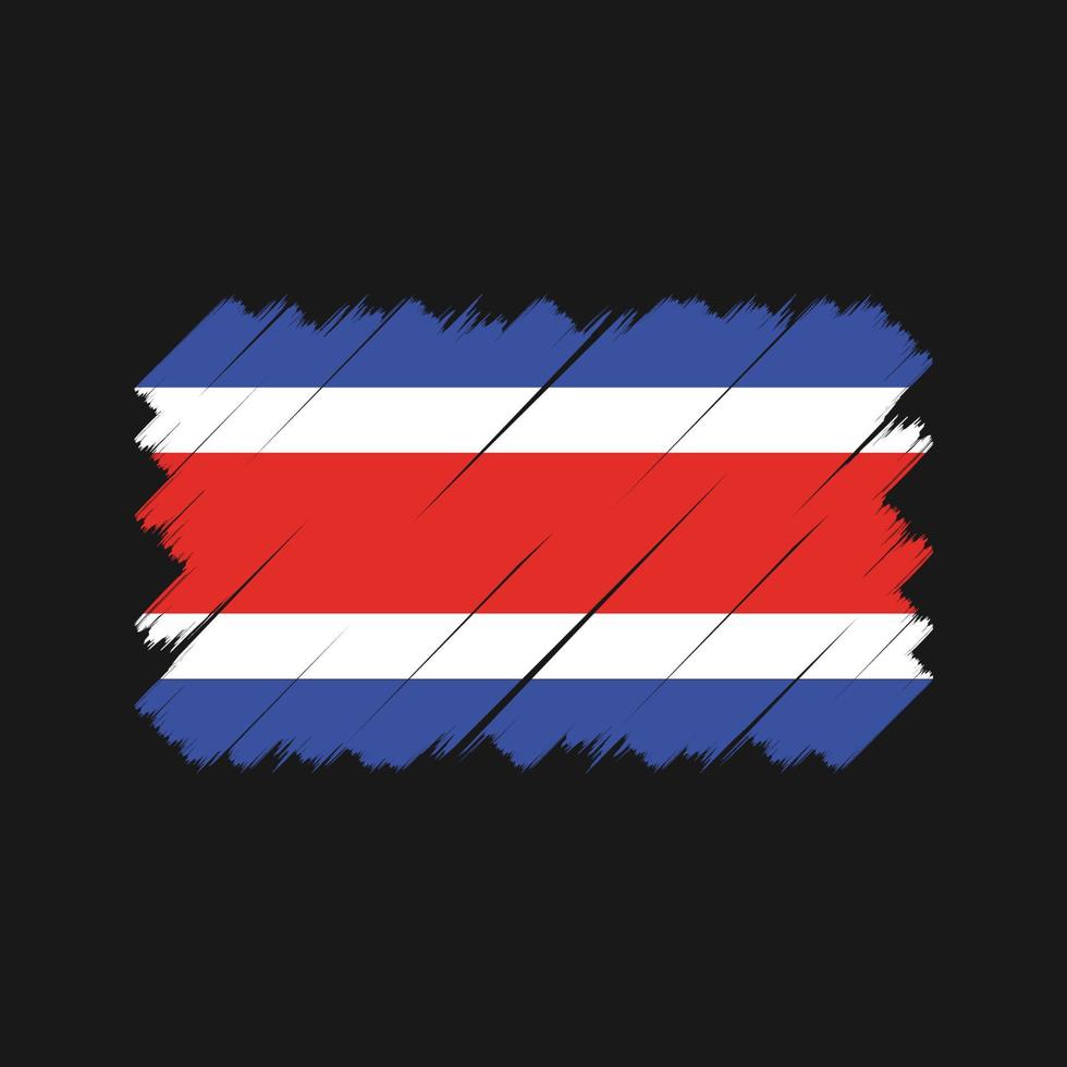 pincel de bandera de costa rica. bandera nacional vector