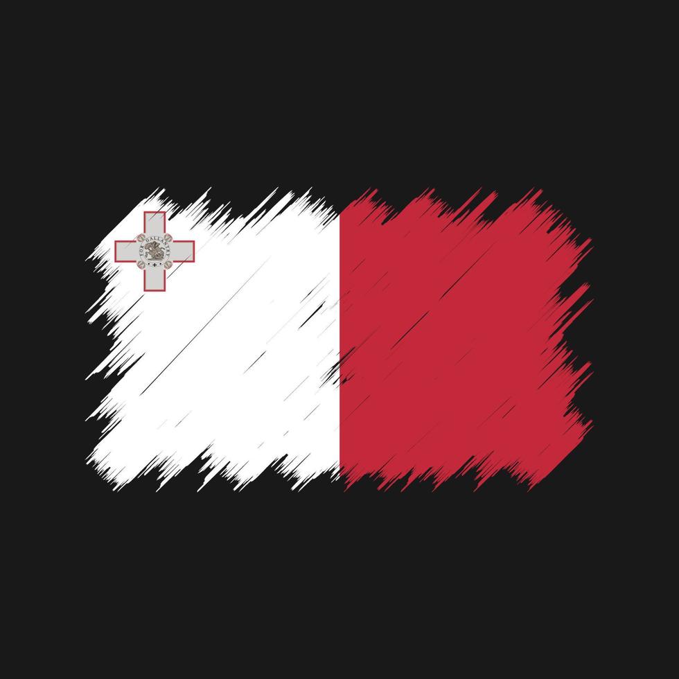 cepillo de bandera de malta. bandera nacional vector