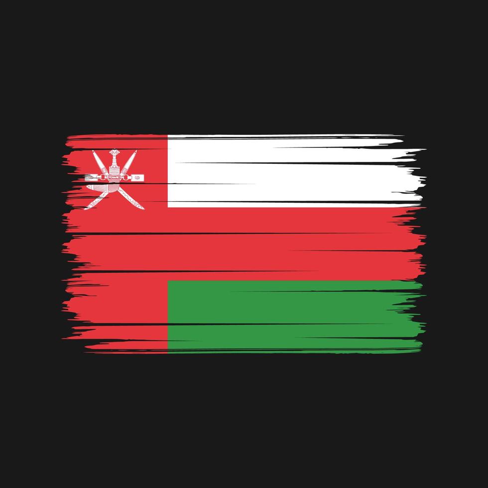 Oman Flag Brush Strokes. National Flag vector