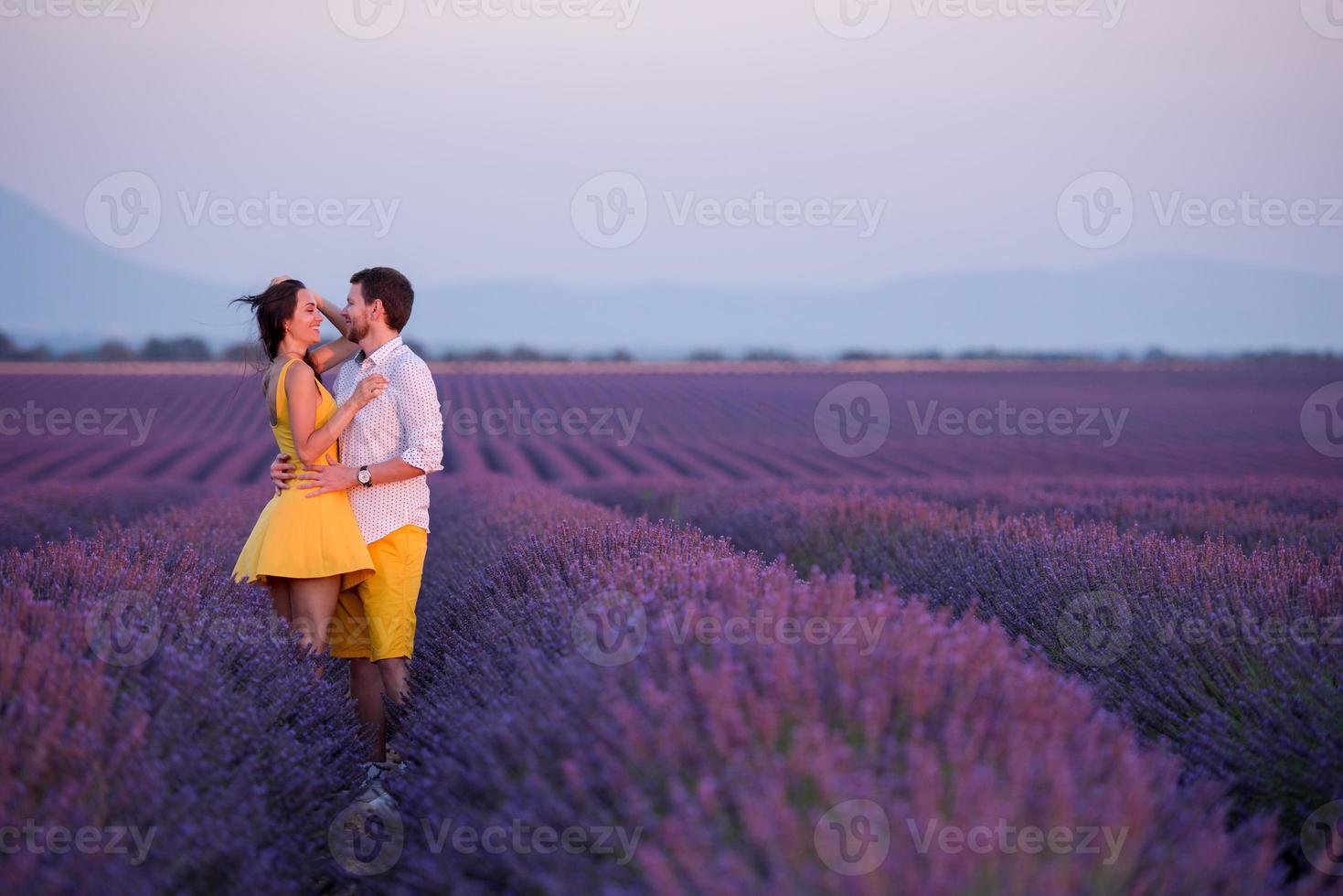 couple in lavender field photo