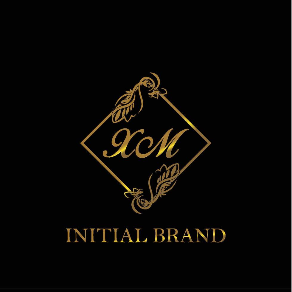 initial XM handwritten luxury letter template vector