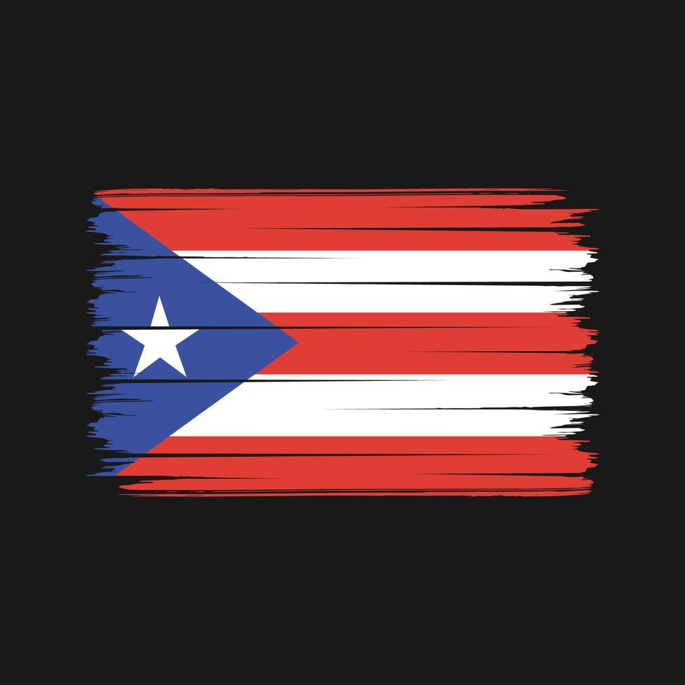 trazos de pincel de bandera de puerto rico. bandera nacional vector